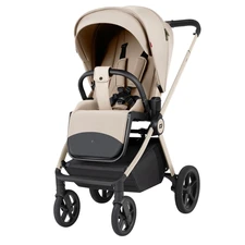 Универсальная коляска 2 в 1 Carrello Ultra CRL-6557 Polar Beige светло-бежевая с люлькой и прогулочным блоком фото 14