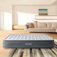 Надувная велюр кровать Intex 67770 с электронасосом 203 х 152 х 30 см фото 54