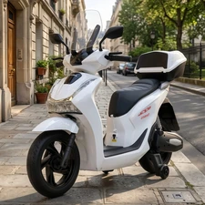 Детский мотоцикл скутер M 6535EL-1(24V) белый Honda мотор 500W