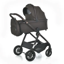 Универсальная коляска El Camino Riviera ME 1183 Dark Chocolate темно-коричневая 2 в 1 люлька + блок