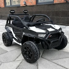 Двухместный детский багги M 6481EBLR-1(24V) белый с мягкими EVA колесами фото 14