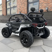 Двухместный детский багги M 6481EBLR-1(24V) белый с мягкими EVA колесами фото 37