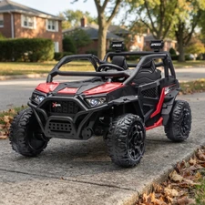 Двухместный детский багги M 6481EBLR-3(24V) красный с мягкими EVA колесами
