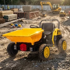 Детский электромобиль M 6480EBLR-6(24V) желтый трактор с ковшом