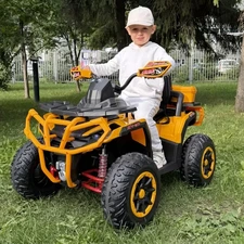 Детский квадроцикл M 6316EBLR-6 желтый на аккумуляторе с 4 моторами по 45W фото 14
