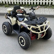 Детский квадроцикл M 6316EBLR-13 бежевый на аккумуляторе с 4 моторами по 45W фото 37