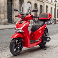 Детский мотоцикл скутер M 6535EL-3(24V) красный Honda мотор 550W