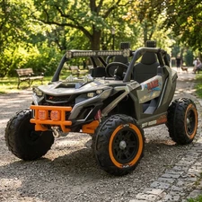 Двухместный детский багги M 6149EBLR-11-7(24V) серо-оранжевый 2 мотора по 120 Вт