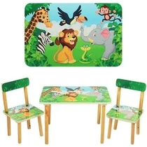 Детский столик 501-11 со стульчиками Зоопарк, столик 501-11