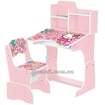 Детская парта W 2071-48-3 со стульчиком, Hello Kitty, розовая