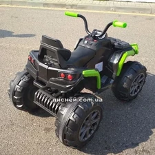 Детский квадроцикл M 3156 EBLR-2-5, кожаное сиденье, черно-зеленый фото 14