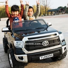 Двухместный детский электромобиль JJ 2255 EBLR-2, Toyota Tundra, кожаное сиденье фото 37