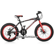 Велосипед 20 д. EB20POWER 1.0 S20.1, черно-красный, фетбайк