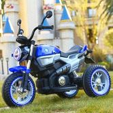 Детский мотоцикл M 3687 AL-4, кожаное сиденье, синий