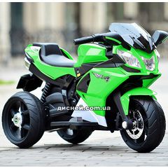 Детский мотоцикл M 3912 EL-5, кожаное сиденье, зеленый