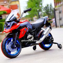 Детский мотоцикл M 3897 L-3, кожаное сиденье, красный