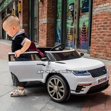 Детский электромобиль M 3892 EBLR-1 Land Rover, кожаное сиденье, белый фото 37
