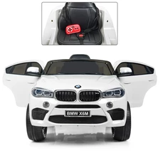 Детский электромобиль JJ 2199 EBLR-1 BMW, кожаное сиденье, белый фото 11