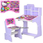 Детская парта W 2071-64-3 со стульчиком, Hello Kitty, сиреневая
